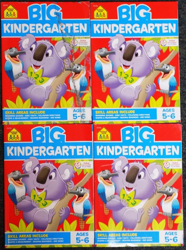 Lot of 4: Big Kindergarten by School Zone Publishing Company Staff 2019 Workbook
