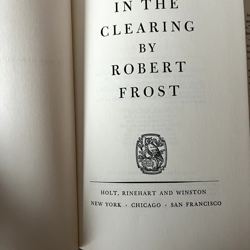 Robert Frost In the Clearing HC DJ 1965 Printing JFK Inauguration Poetry Poems gallery