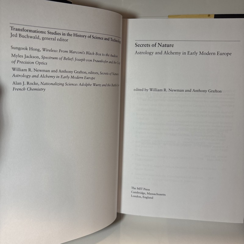 SECRETS OF NATURE: ASTROLOGY AND ALCHEMY IN EARLY MODERN By Anthony Grafton VG gallery