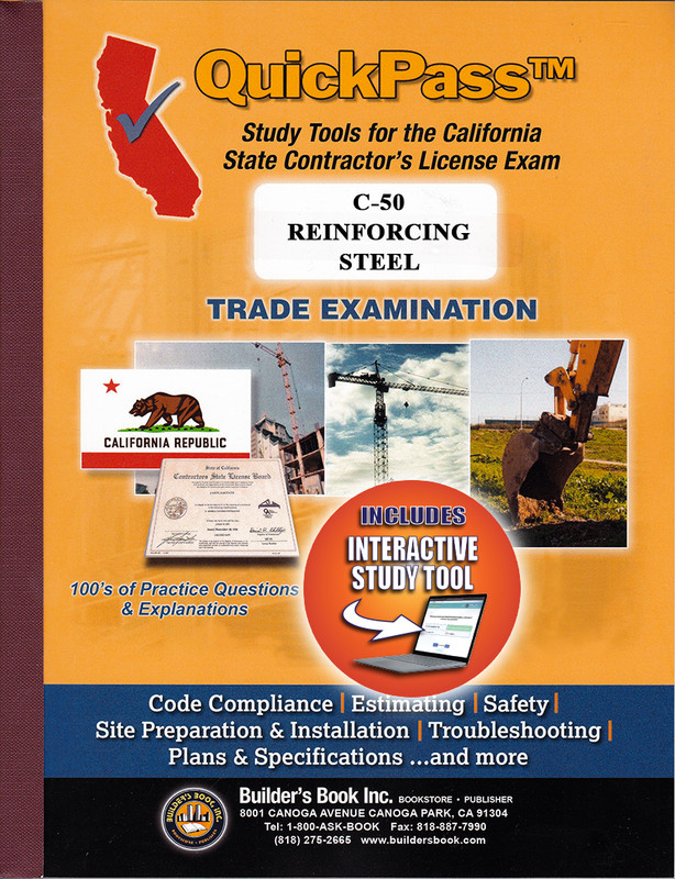 Reinforcing Steel License Examination (C-50) – QuickPass Study Tool Book with On