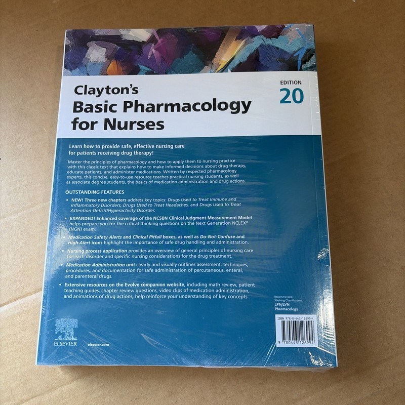 Clayton’s Basic Pharmacology for Nurses. 20th Edition. W/ Access Code gallery