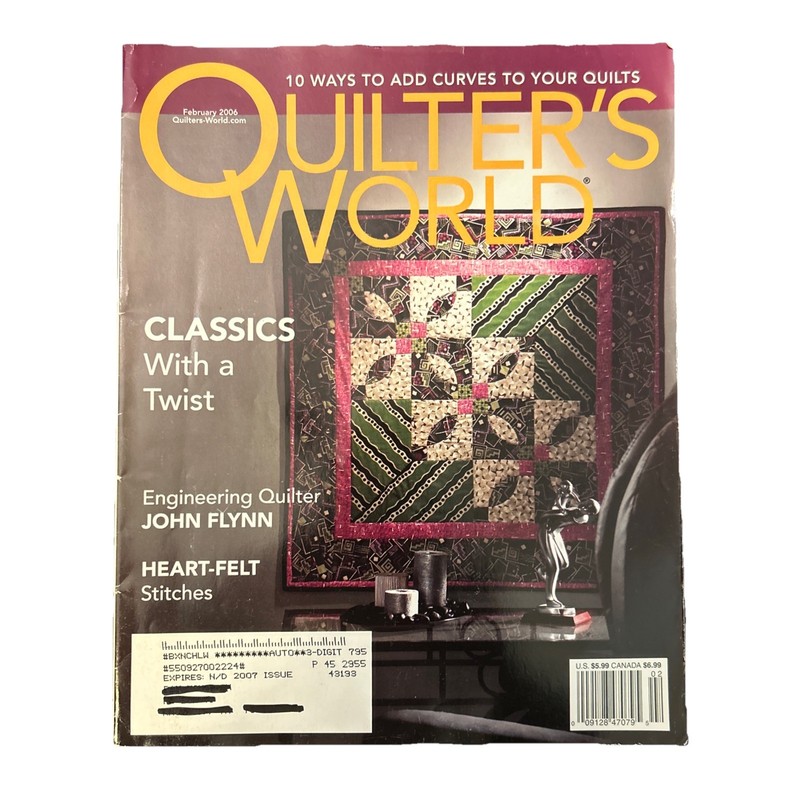 Quilter’s World Magazine February 2006 Classics with a Twist add curves