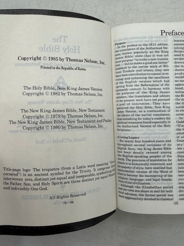 Holy Bible New King James Version 1985 Red Letter Compact Thomas Nelson gallery