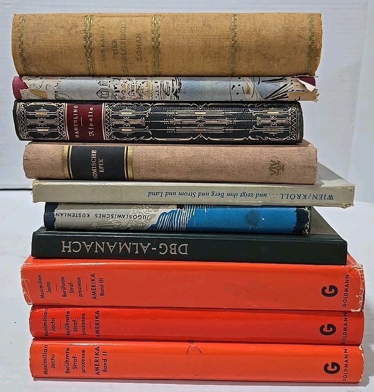 Bulk Lot of 10 Vintage Antique Hardcover Books in GERMAN Lot # 4