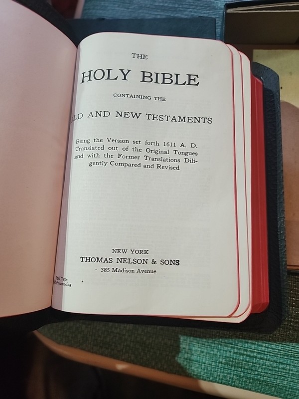 Vintage Holy Bible Self Pronouncing 1960 Nelson Edition Opal Type Colored NIB gallery