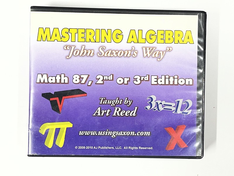 Saxon Math 87 Mastering Algebra John Saxon’s Way 2nd or 3rd Edition DVD Art Reed