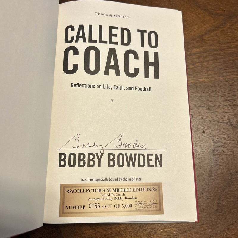 Called to coach Book Bobby Bowden Signed Collectors Numbered Edition Certified gallery
