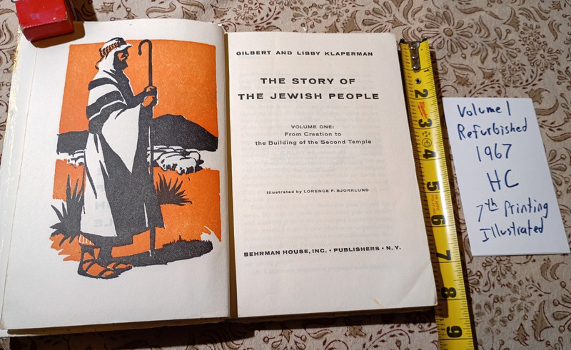 1967 HC The Story Of The Jewish People Gilbert & Libby KLAPERMAN Vol. I Illustr.