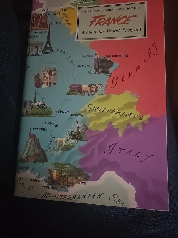 1957 France American Geographical Society Around World Program Y127