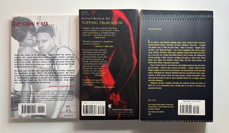 Black/queer erotic fiction (1990s-2010s), LGBTQIA+ short stories, poetry, novel gallery