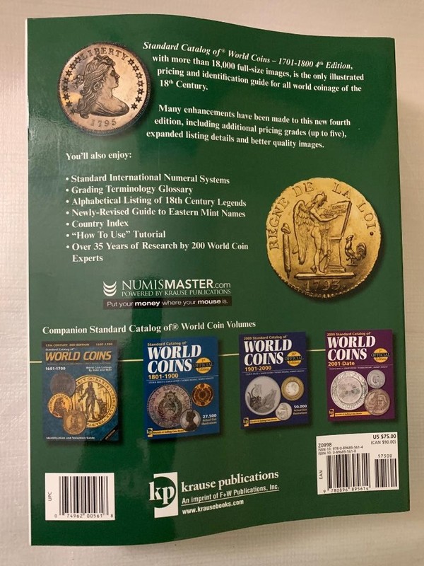 Standard Catalog Of World Coins 1701-1800 Official 4th Edition 2007 gallery