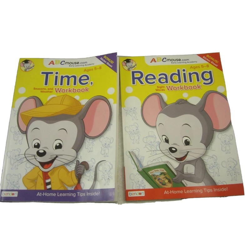 ABC Mouse Workbooks Set of 2 Books Reading And Time Paperback.