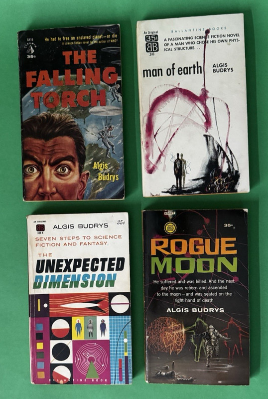 Algis Budrys VINTAGE PB Books Lot 4 Rogue Moon Man of Earth The Falling Torch