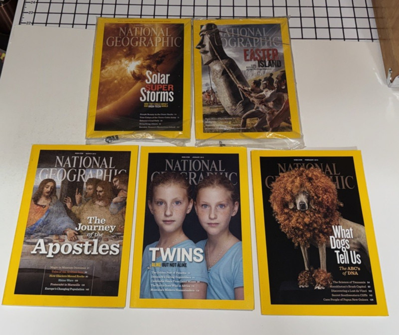 2012 National Geographic Magazines – Lot of 5 , 2 New in Plastic