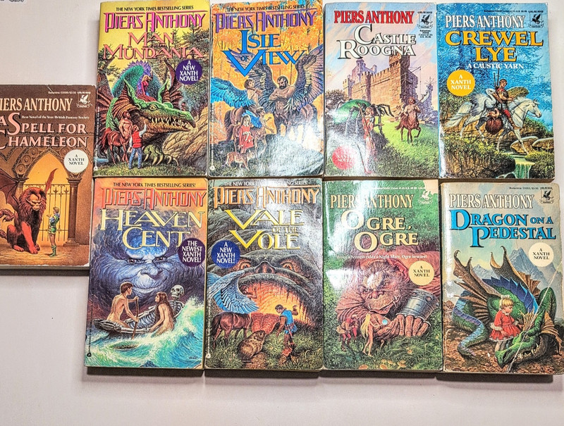 Piers Anthony Xanth Paperback Lot 9 Books Del Rey Avon Vintage Fantasy Sci Fi VG