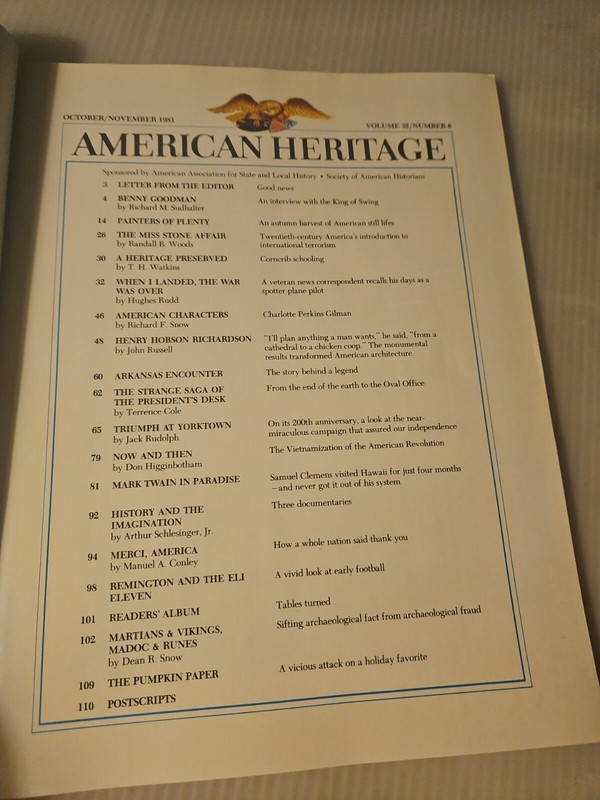Vintage 1981 October/November, American Heritage Magazine, Statue Of Liberty gallery