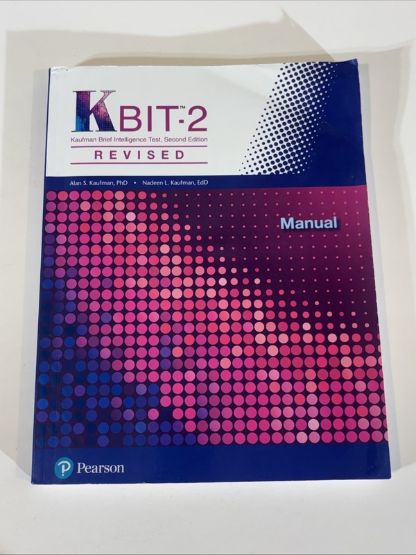 KBIT-2 Kaufman Brief Intelligence Test 2nd Edition Revised Manual A103000064442