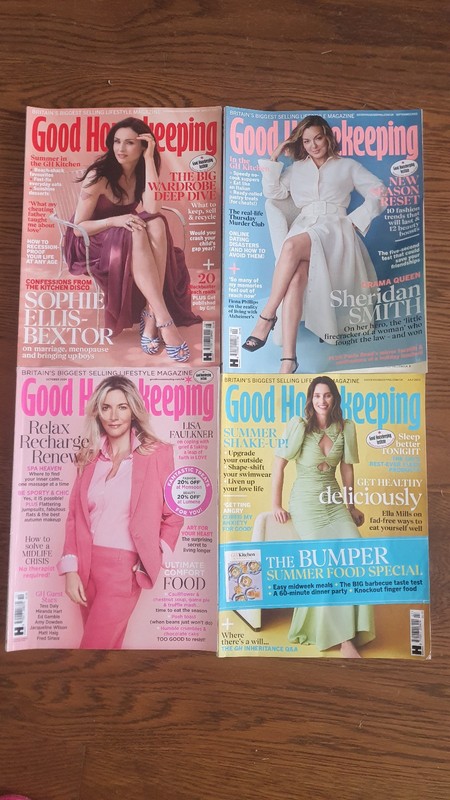 4 Good Housekeeping Magazines in excellent condition 1 from 2024 & 3 from 2025