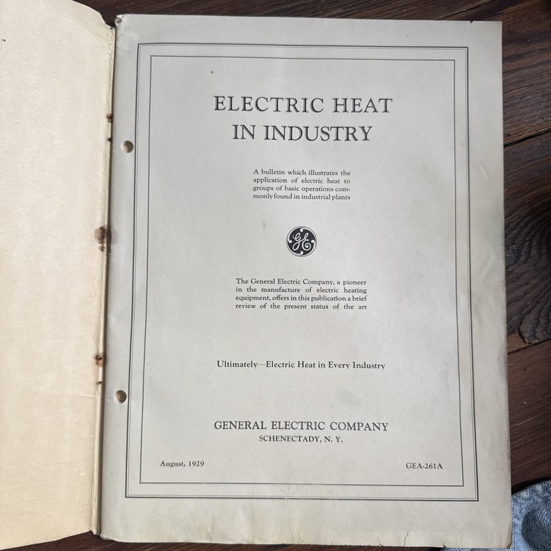 1929 GENERAL ELECTRIC GE ENGINEERING BULLETIN “Electric Heat in Industry” gallery