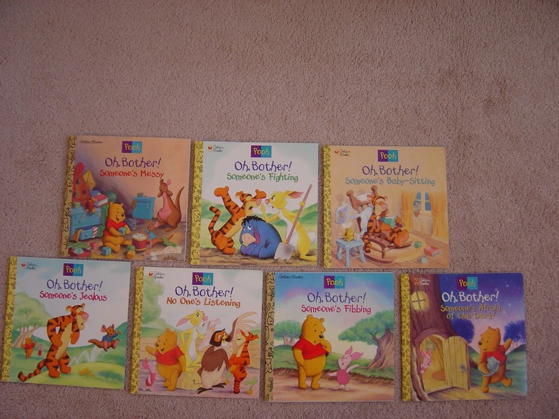 LOT OF 7 DISNEY OH BOTHER! WINNIE THE POOH FROM GOLDEN BOOKS gallery
