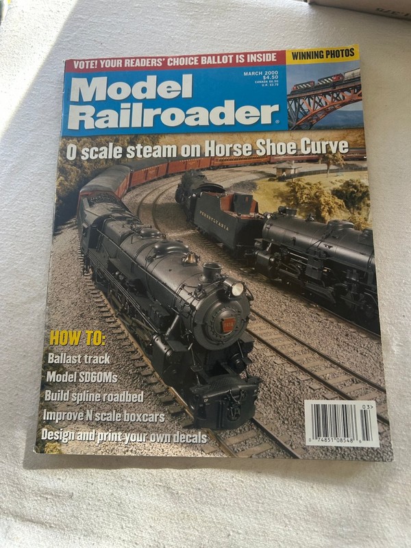 Model Railroader Magazine March 2000 O Scale Steam Horse Shoe Curve MRC
