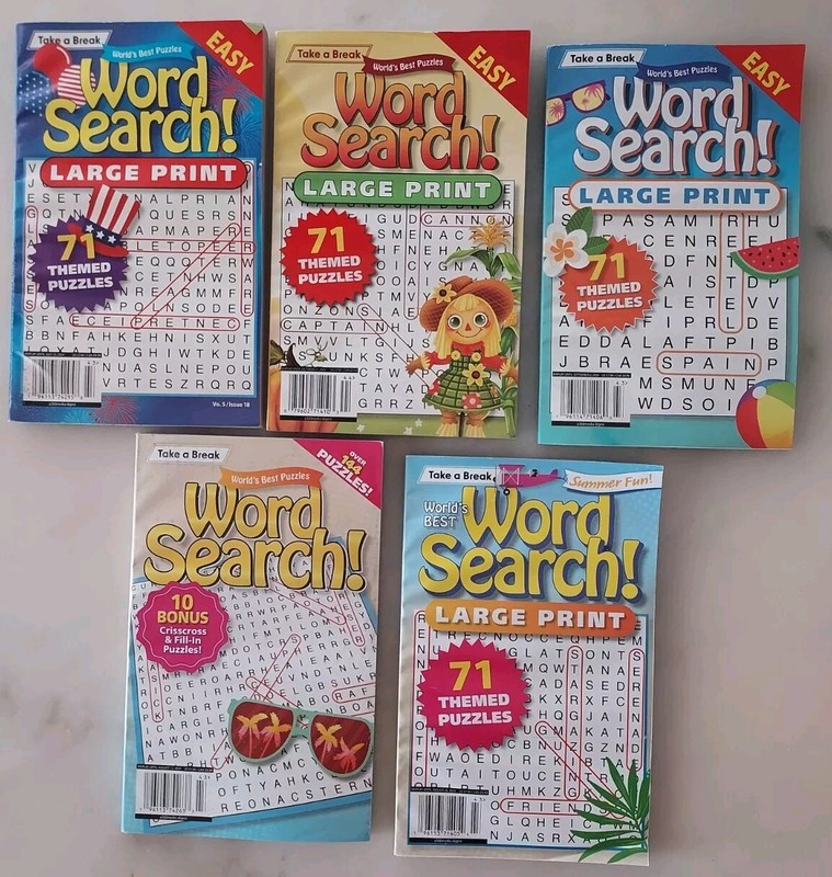 5 Word Search Puzzle Game Book Magazines From Take A Break Books Word Puzzles