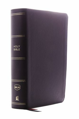 NKJV, Single-Column Reference Bible, Genuine Leather, Black, Comfort Print: Holy