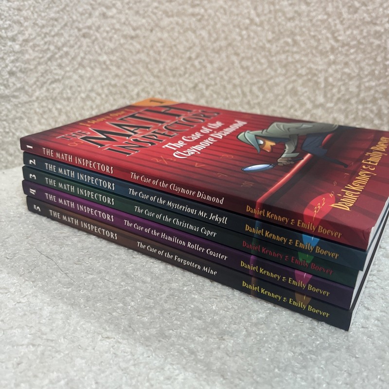 The Math Inspectors Books Complete Set 1-5 Lot PB Daniel Kenny Emily Boever