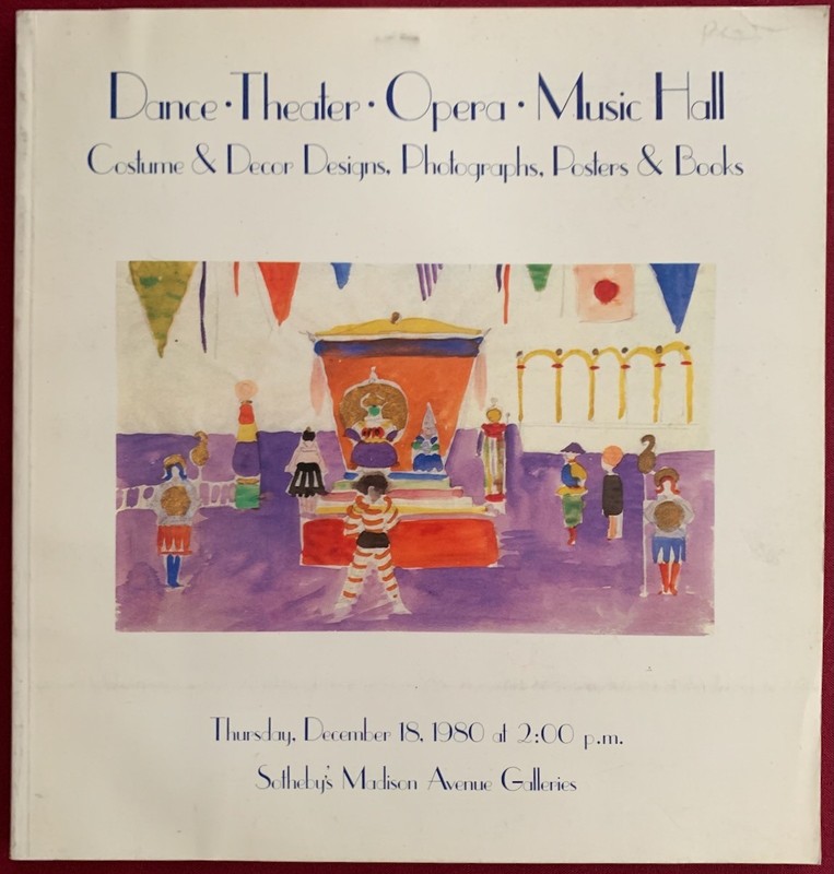 Dance Theatre Opera Music Costume Decor Designs Drawings 1980 Sotheby’ Catalog