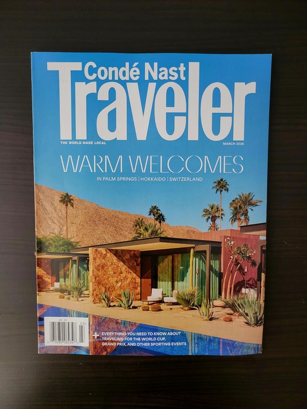 Conde Nast Traveler Magazine- Warm Welcomes in Palm Springs, Hokkaido & Swiss gallery