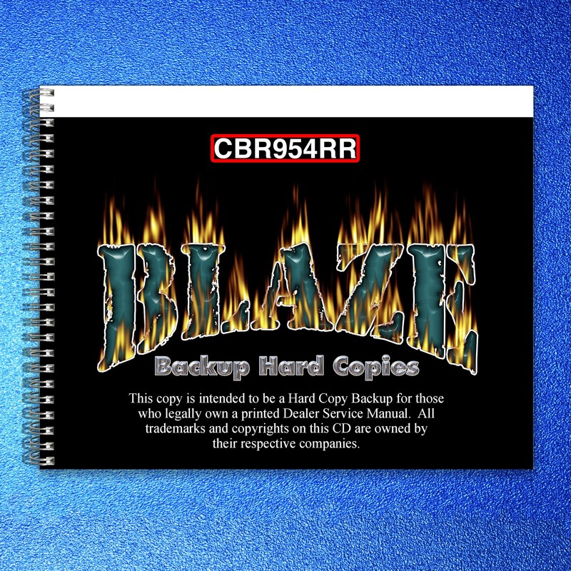HONDA CBR954RR Service Manual 2002 – BOUND – COVERS – XL FOLDOUT PAGES