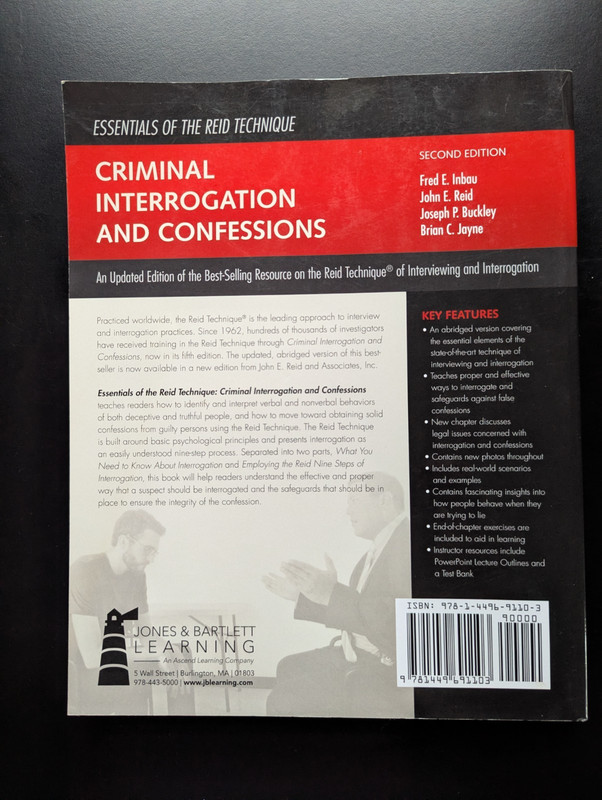 Essentials Of The Reid Technique 2nd Ed Criminal Interrogation Confessions gallery