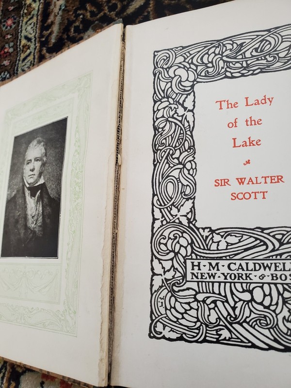 Lady Of The Lake Sir Walter Scott Antique H M Caldwell Hardcover Book gallery
