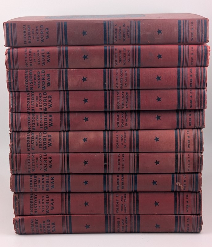 VINTAGE 1940’s Pictorial History of the Second World War Vol. 1-10 Complete Set