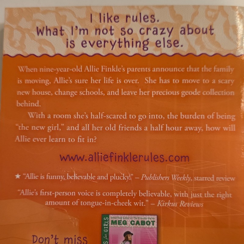 Meg Cabot Allie Finkle's Rules for Girls: Moving Day Paperback, Ages 9-12 gallery