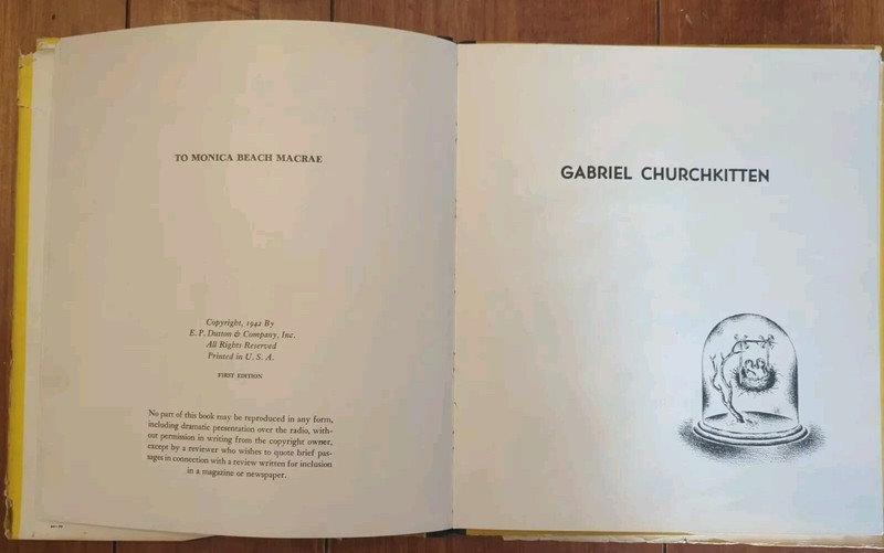 Vintage Story Book: GABRIEL CHURCHKITTEN by Margot Austin, 1942 1st Edition gallery
