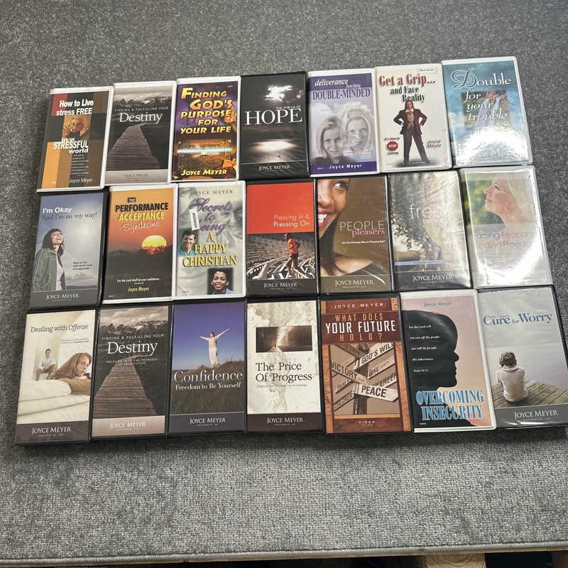 Lot Of 21 Joyce Meyer Ministries Audio Cassette Tapes Sets & VHS Mixed Lot