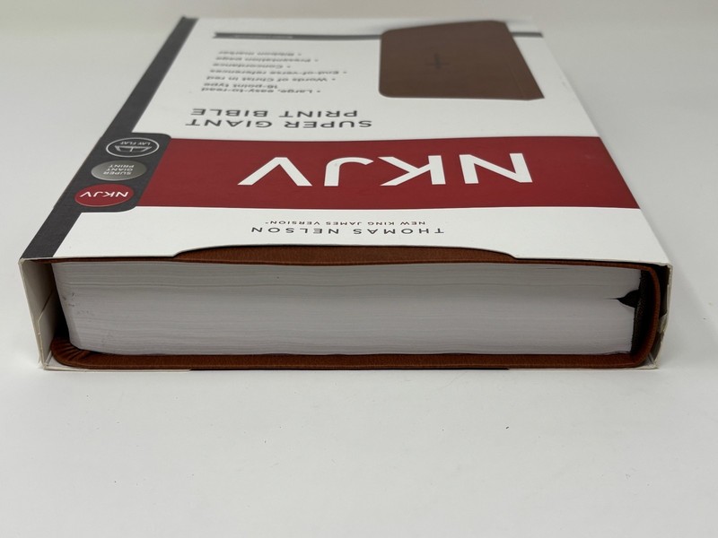 NKJV Super Giant Print Bible Brown Leathersoft 16 Point Type Ribbon Marker gallery
