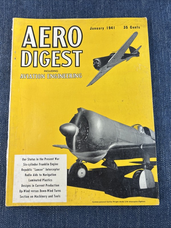 AERO DIGEST Magazine January 1941 Aeronautical Digest Publishing Corp., NY
