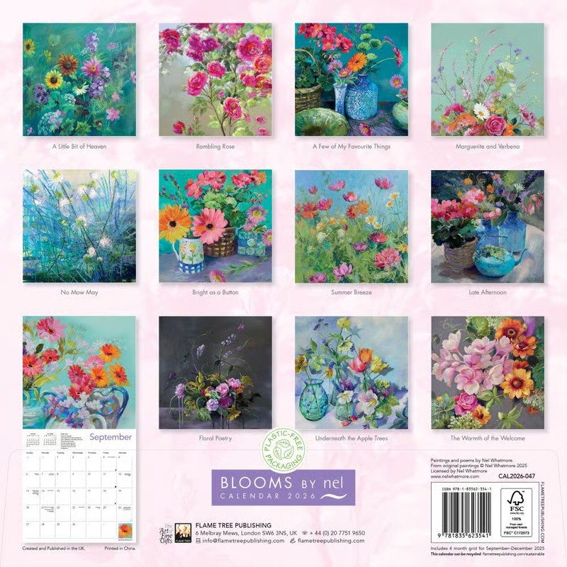 Flame Tree Publishing, Blooms by Nel 2026 Wall Calendar gallery
