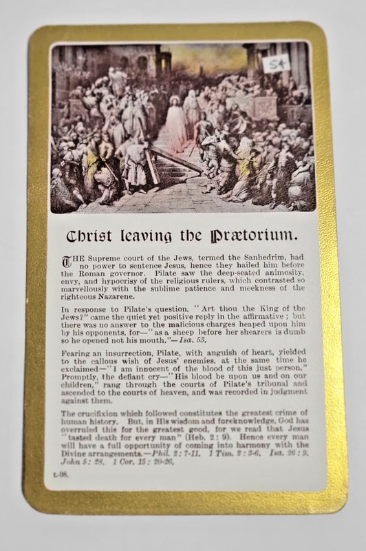 Watchtower Original Lardent Card l-98 Christ Leaving the Praetorium MINT COND