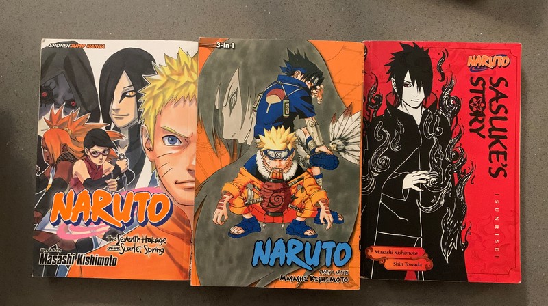 Lot Of 3 Naruto PB 3 In 1 (7/8/9) Sasuke’s Story 7th Hokage And Scarlet Spring
