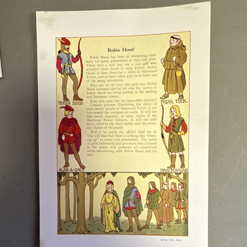 Edgar Robin Hood Illustrated Brochure J. Walker Mcspadden Children’s Fairy Tales
