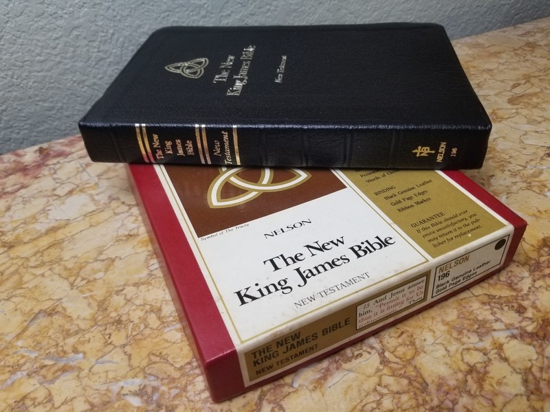 Nelson 196 NKJV New Testament Bible Genuine Leather OPAQUE PAPER LIKE NEW L@@K????