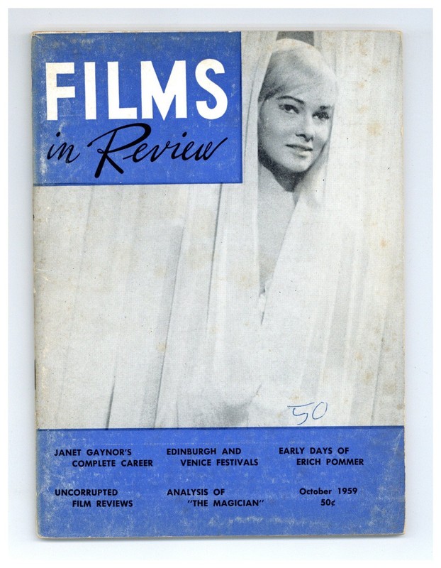 Films in Review Vol. 10 #8 VG- 3.5 1959 Low Grade
