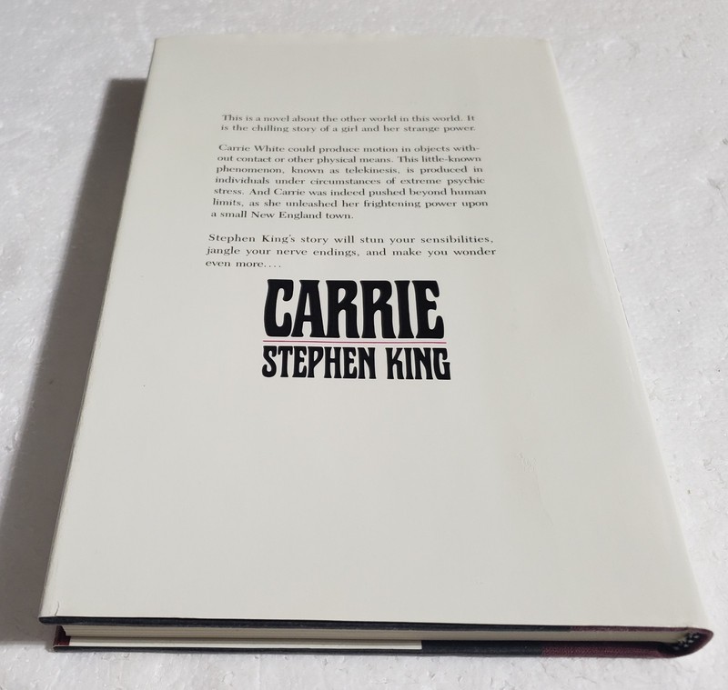 CARRIE by Stephen King 1988 Book Club Copyright 1974 Hardcover Dust Jacket HB VG gallery