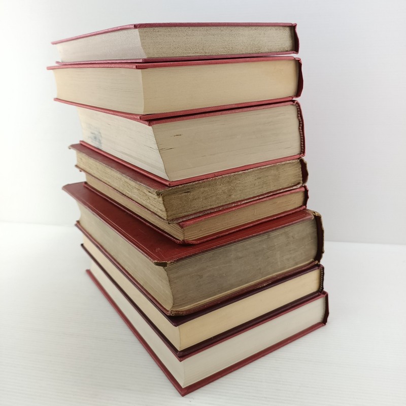 8x Vintage Orange Pink Hardcover Books Shelf Decor Fill Staging Prop 27cm Linear gallery