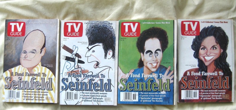 TV Guides 1998 – A Fond Farewell to SEINFELD, Al Hirschfeld covers SET OF 4