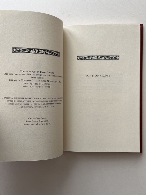 Barry Gifford, Russell Chatham / New Mysteries of Paris signed 1st Edition 1991 gallery