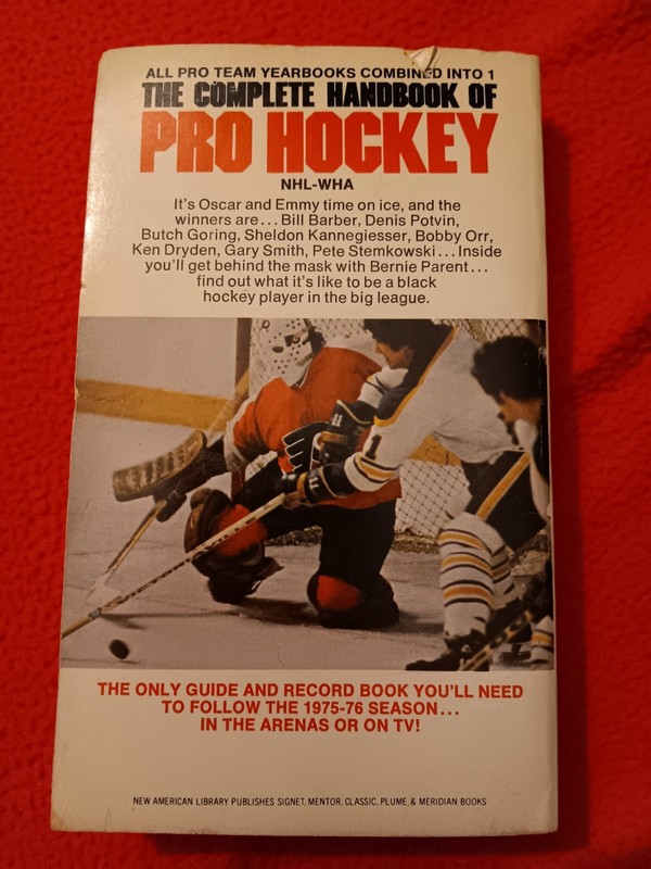 1976 Complete Handbook of Pro Hockey Bernie Parent cov..Zander Hollander gallery